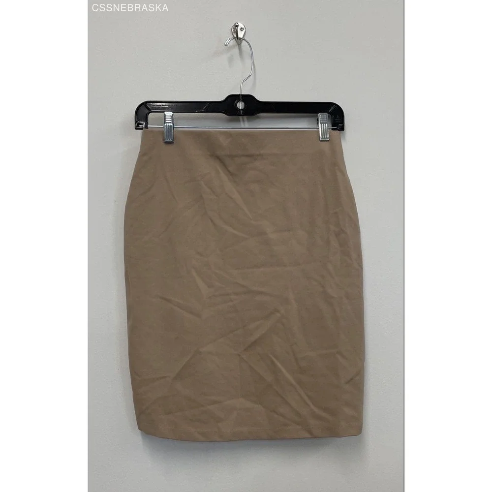 FOREVER 21 Tan Pencil Skirt Stretch Above Knee - Size M